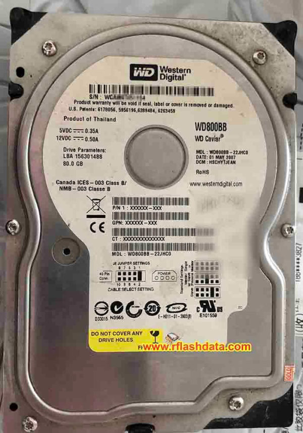 WD800BB-22JHC0 DATA RECOVERY